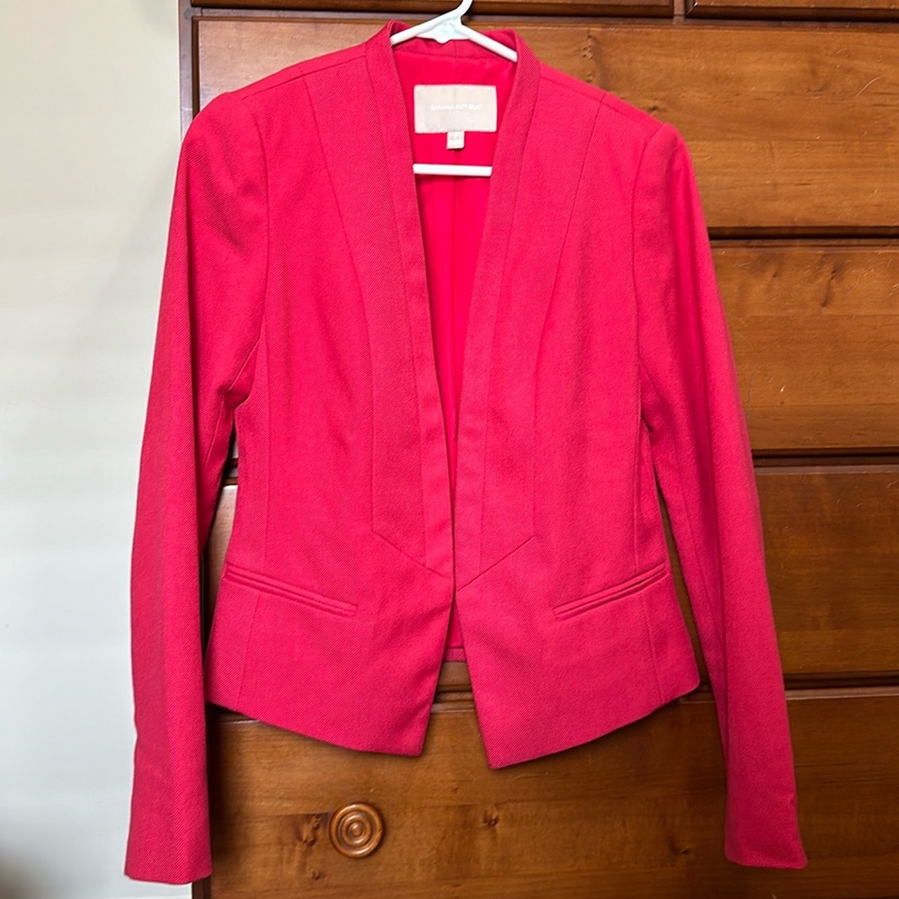 Banana Republic (Factory?) Pink Collarless Blazer Jacket as 2